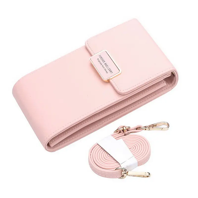 light pink Маленькие сумки через плечо для сотовых телефонов с отделением для карт, кошелек для женщин O66 - Цвет: light pink