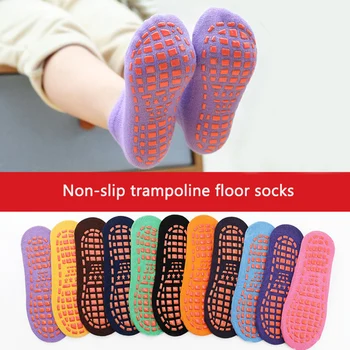 

Kids Anti-Slip Sock Boy Girl Trampoline Sock Blue Black Cotton Short Socks Breathable Elasticity Sport Child Outside Foot Wear