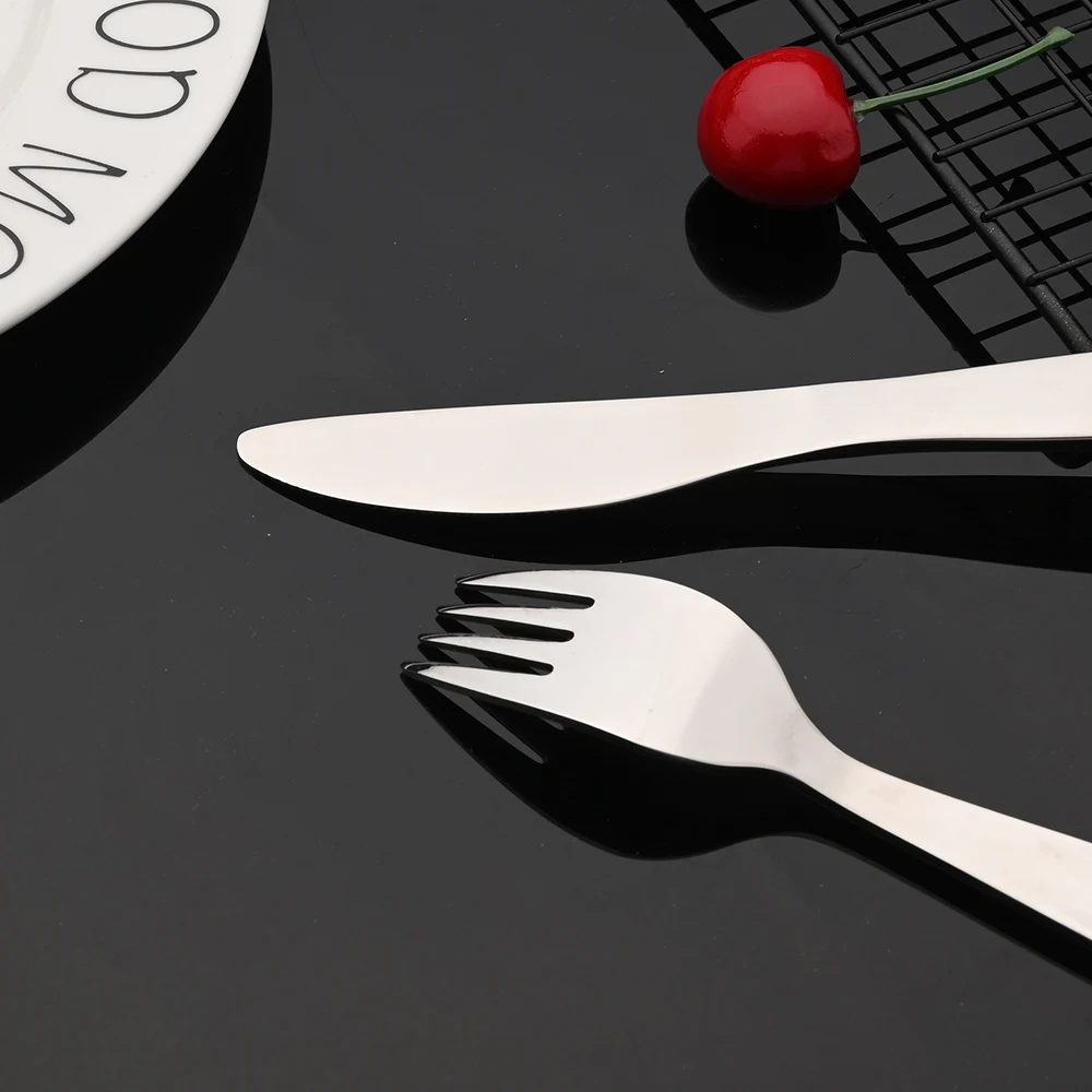 Tableware For Children Cartoon China Giant Panda Stainless Steel Kids Cutlery Set 4Pcs Dining Knife Fork Tablespoon Picnic Set