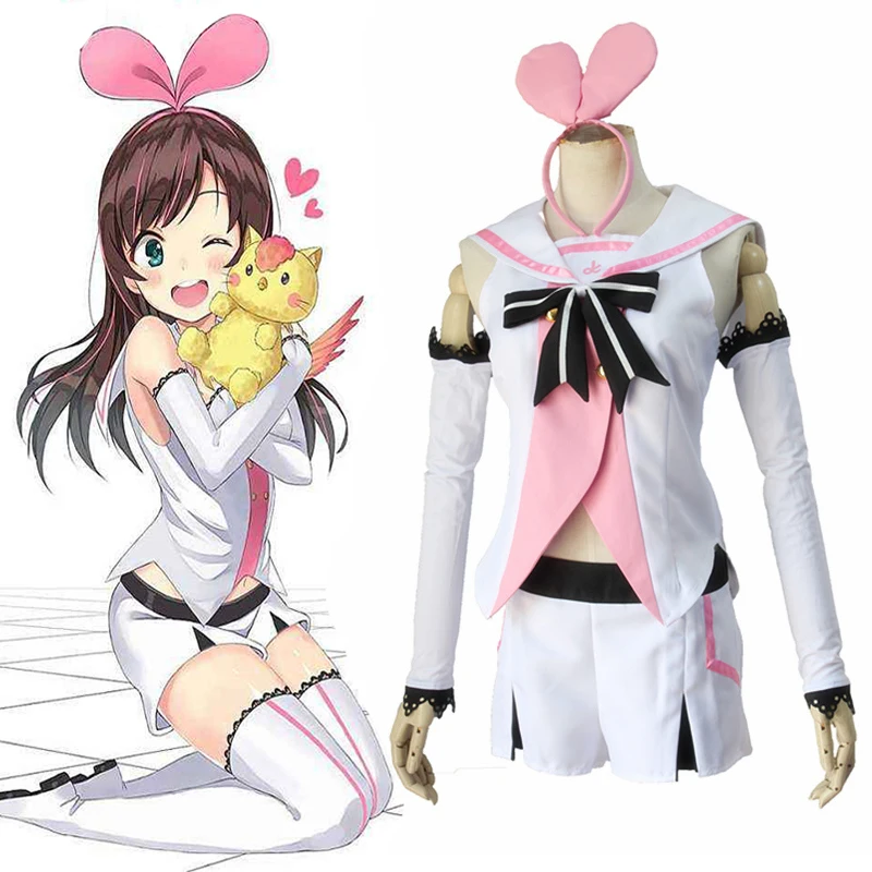 Аниме Kizuna AI Косплей костюмы Униформа Хэллоуин Карнавальная Вечеринка игра