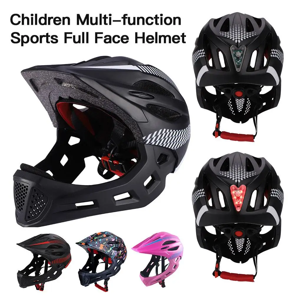 Children Multi function Sports Full Face Helmet With Taillights For