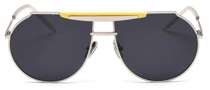 C2Silver gray yellow Новинка Pilot, поляризационные солнцезащитные очки, модные брендовые дизайнерские роскошные солнцезащитные очки из сплава с желтым мостом для женщин и мужчин, тонированные линзы - Цвет линз: C2Silver gray yellow