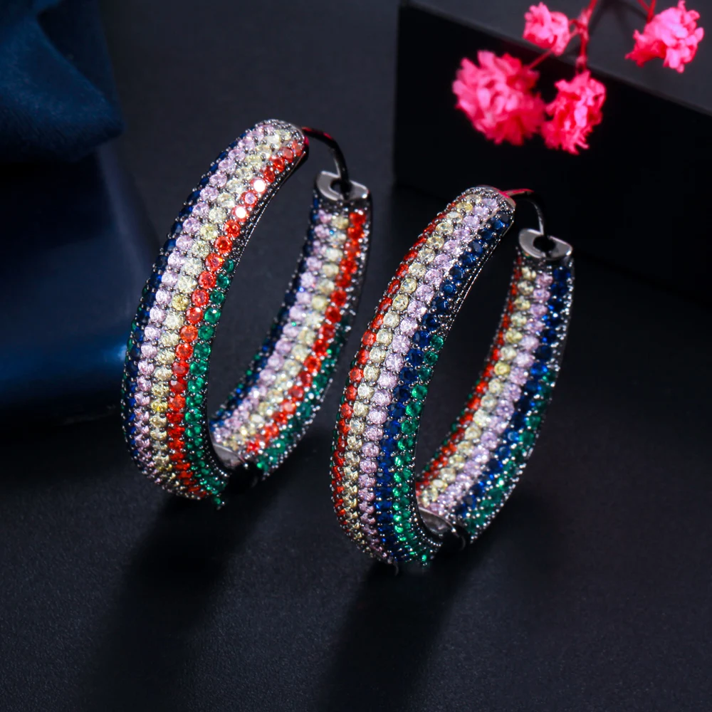 Cz large deals hoop earrings