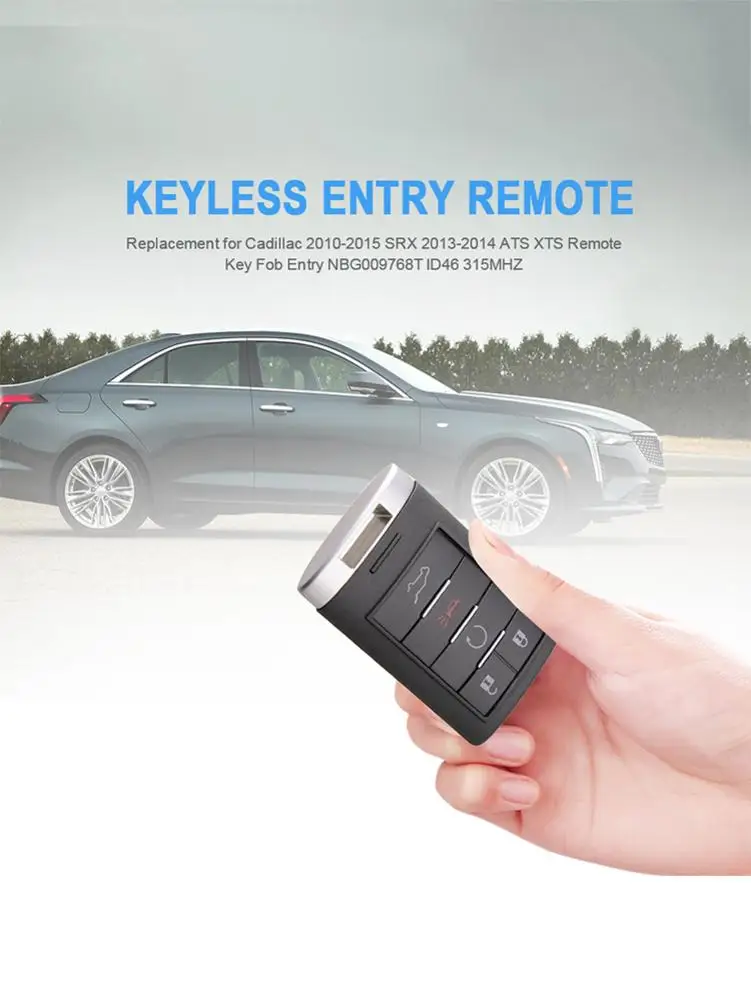 315 МГц 5 кнопок замена ключа автомобиля для Cadillac 2010- SRX 2013- АТС XTS удаленный брелок вход NBG009768T ID46