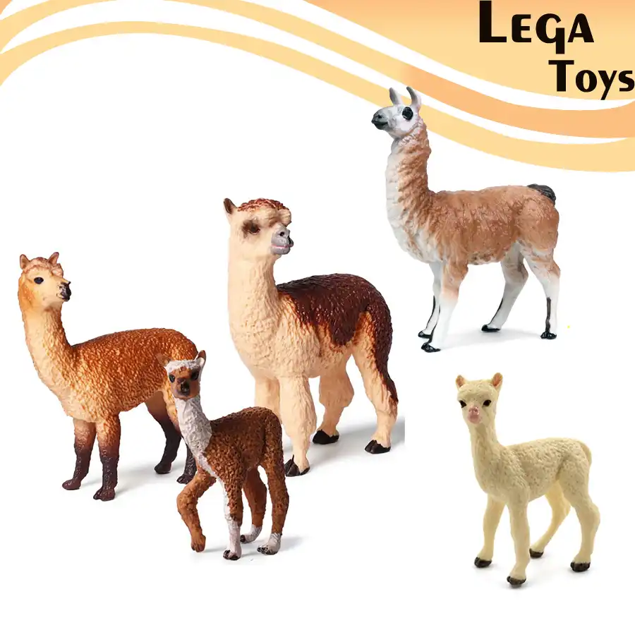 Realistic Plastic Cute Alpaca Wild 