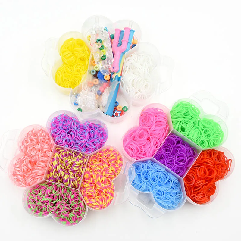 Colorful Rubber Loom Bands Elastic DIY Set Box Girls Gift Weaving Bracelet  Tool Kit Kids Arts Crafts Toys Children 7 8 10 Years - AliExpress