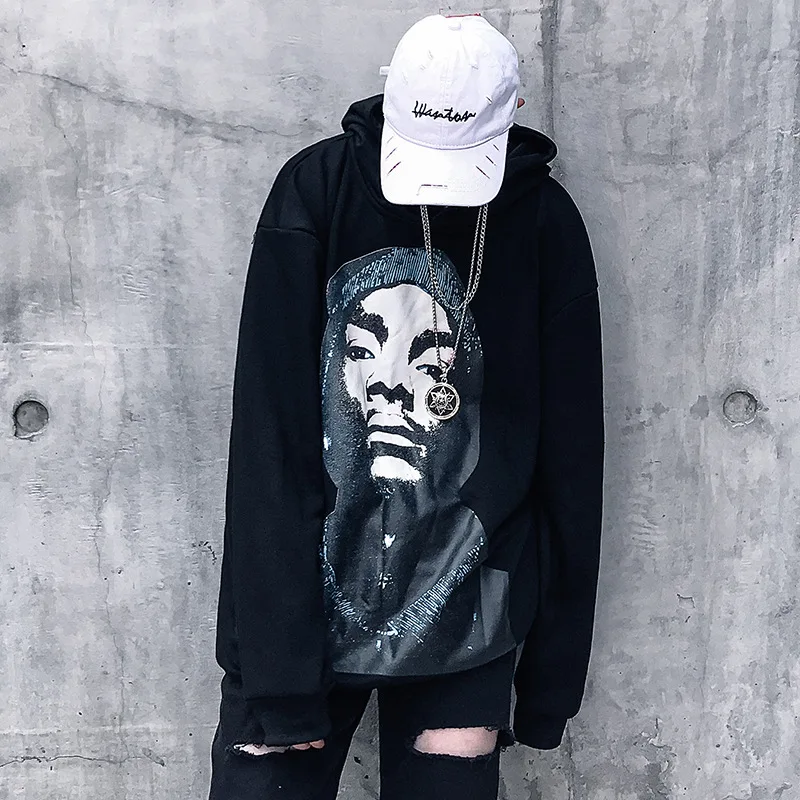 Hoodie Men Hip Hop Streetwear Harajuku Fashion Print Hoodies and Sweatshirts 2019 Autumn Male Tops Gray Black US SIZE DG327