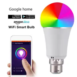 Беспроводная смарт-лампочка WiFi светодиодный свет 7 Вт магический RGB лампы E27 E26 B22 Совместимость с Alexa Google умное Домашнее освещение лампы