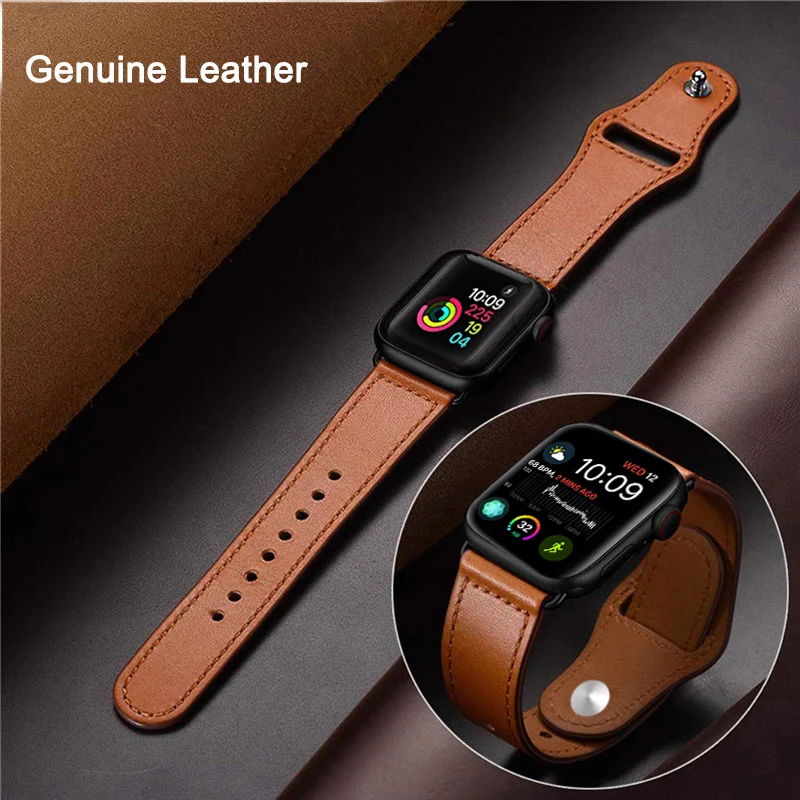 

Band for Apple Watch 4 3 2 1 band Genuine Leather 42mm 38mm Series 4 3 2 1 band Bracelet for iwatch 4 3 2 44mm 40mm Strap