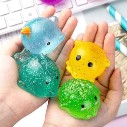 Bola antiestrés de animales Kawaii para niños, juguetes blandos y esponjosos para apretar, Mochi