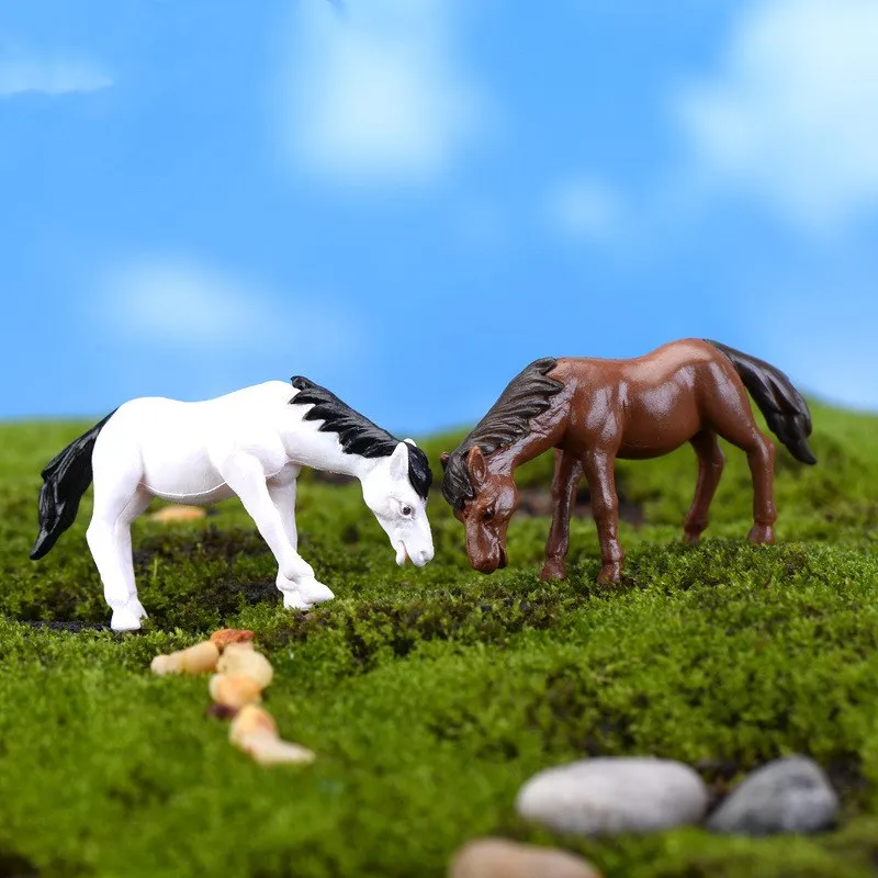 

Simulation Mini Horse Models Cartoon Pony Anime Figure Assembly Ornaments DIY Crafts Succulents Decoration Figma Dolls for Kids