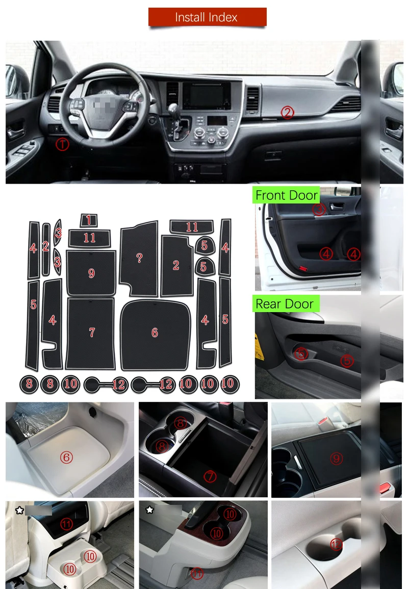 para toyota sienna 30 xl30 2011 2012