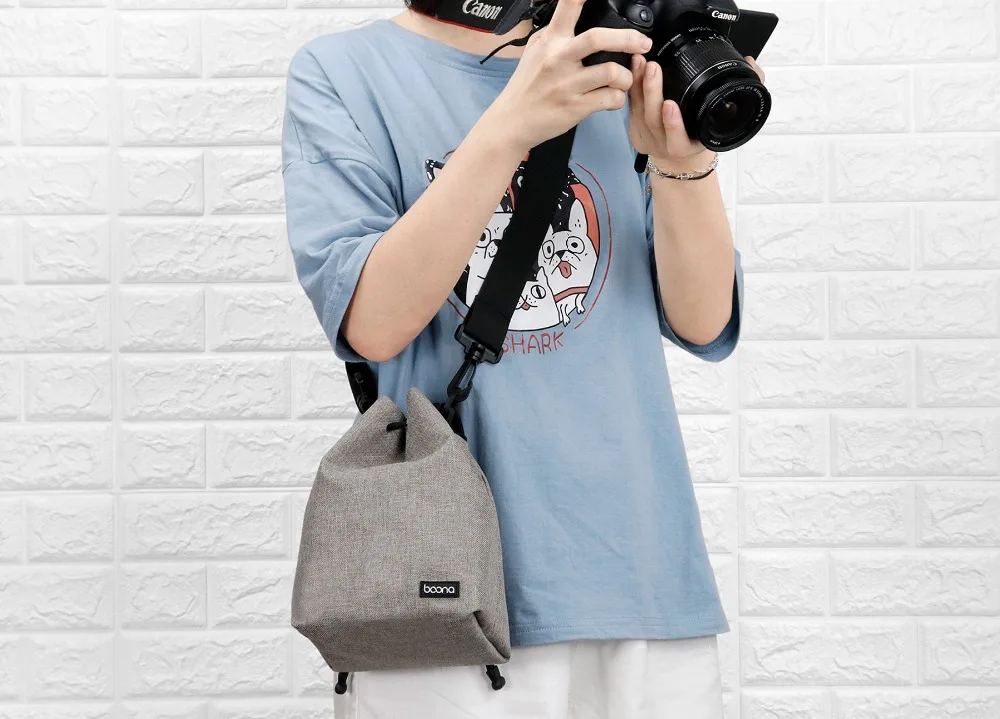 Boona Waterproof Shoulder strap Camera Pouch Drawstring Camera Bag for DSLR Nikon Canon Sony Pentax
