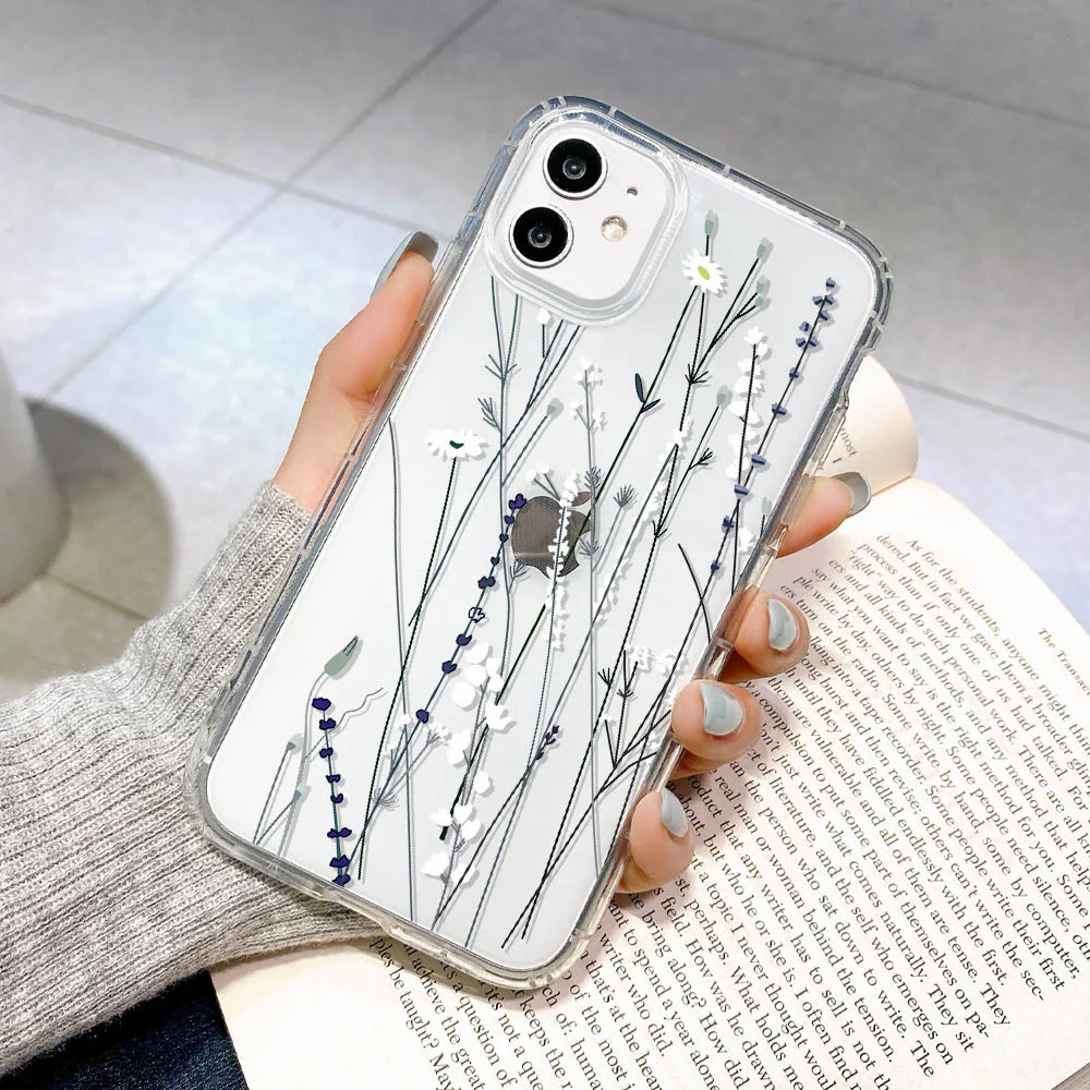 thumbnail image 1 of Flower Phone Case For iPhone 13 Case iPhone 11 12 14 15 Pro Max 12 13 Mini 7 8 Plus SE 2020 XR XS X Shockproof Clear Soft Cover, 1 of 5