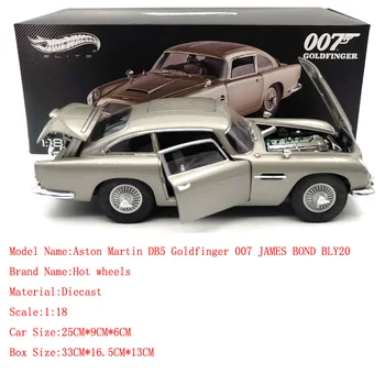 

1:18 Aston Martins DB5 Goldfinger 007 JAME BOND BLY20 Diecast Toys Models Car Gifts