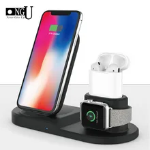 3 в 1 быстрая беспроводная док-станция для зарядного устройства станция Быстрая зарядка для iPhone XR XS Max 8 для Apple Watch 2 3 4 зарядное устройство для airpods держатель