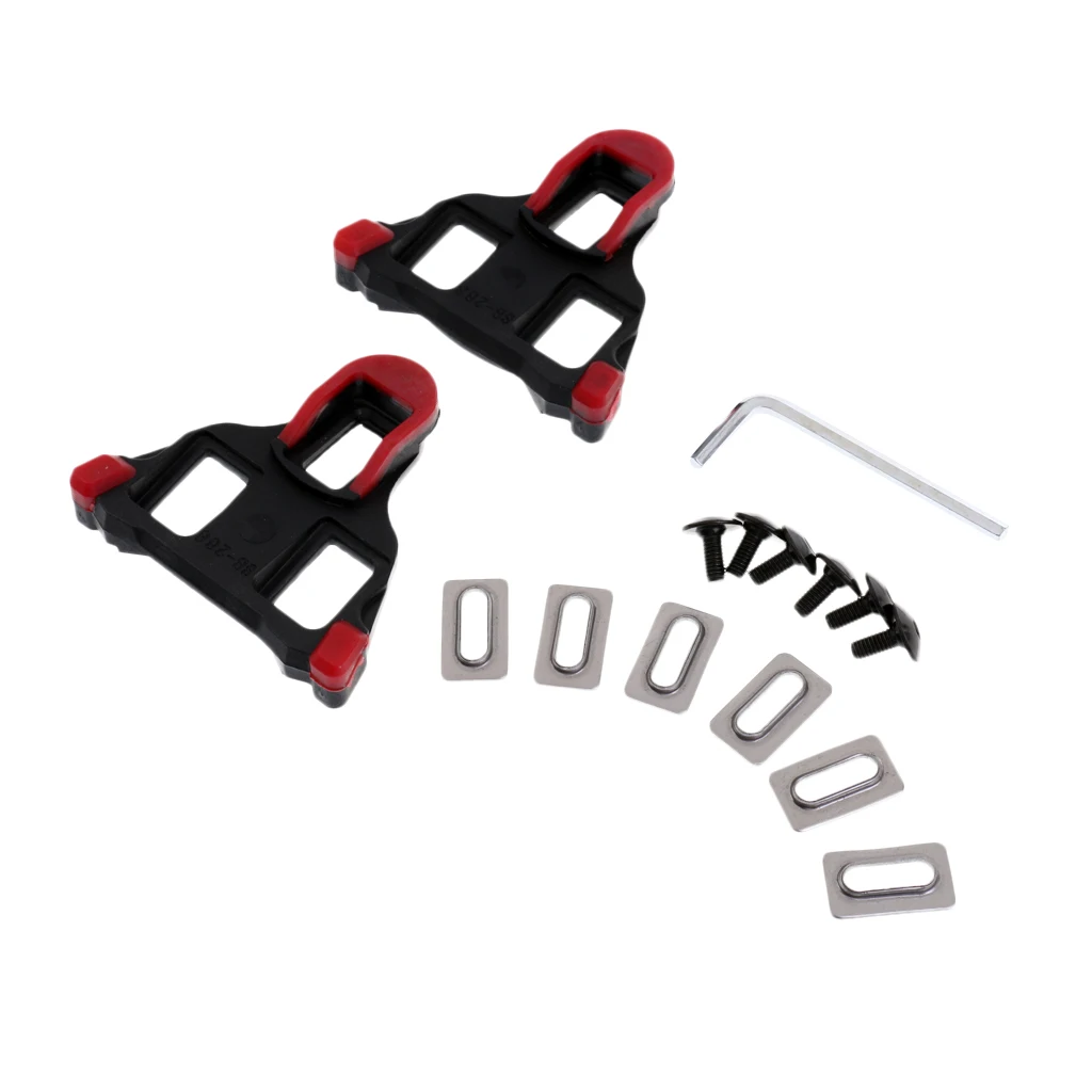 2 Pcs Road Bike Cleats 6 Degree Cycling Self-locking Pedal Cleats Set