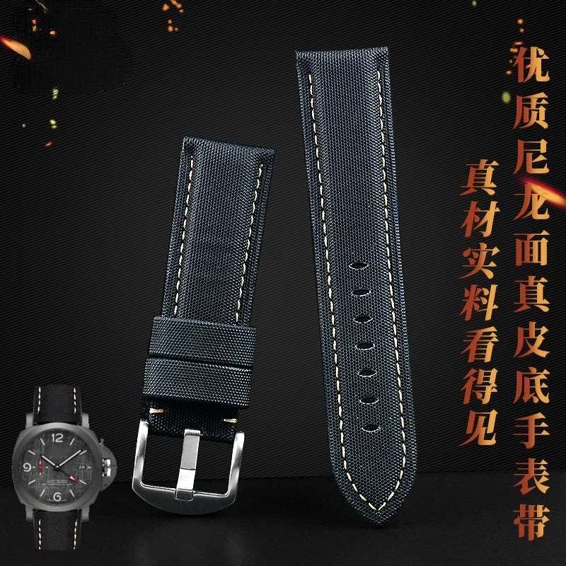 Cinturino Grande In Nylon Per Panerai Panerai Police Luminox Cinturino In Vera Pelle 22Mm