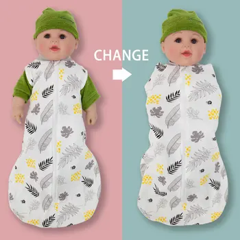 2in1 Multifunctional Sleeping Bag For Newborn 100% Cotton Cute Print Baby Blanket Soft 0-6M Baby Swaddle Sack Aircondition