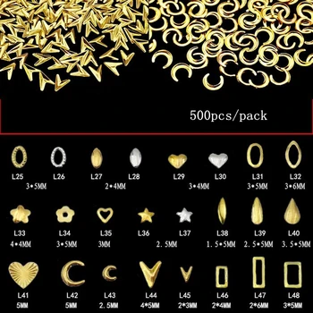 

500 Pcs Metal Rivets 3D Nail Art Decorations Alloy Studs Jewelry Gems UV Gel Polish Design DIY Manicure Accessories