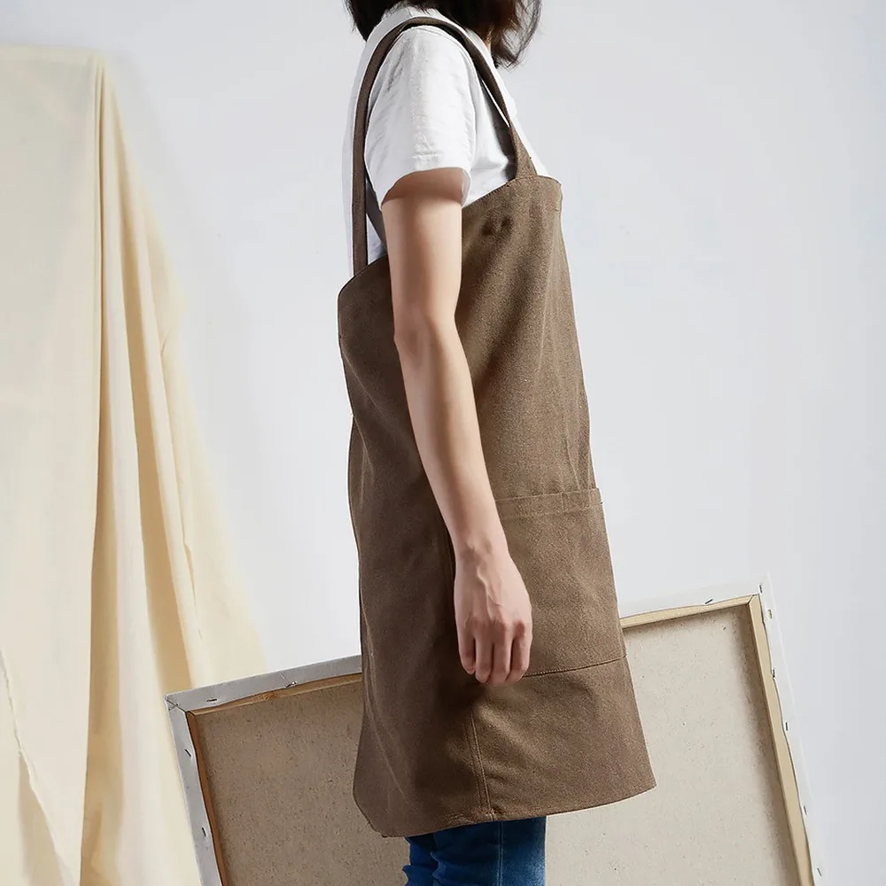 Durable Uniform Apron Waterproof Apron For Men Women Waterproof Chef Apron Cooking Kitchen Double Pocket Apron New