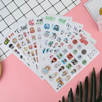 

1 Sheets Transparent Anime Sticker Waterproof Lovely Cartoon DIY Album Diary Stickers For Kids Girls Gift