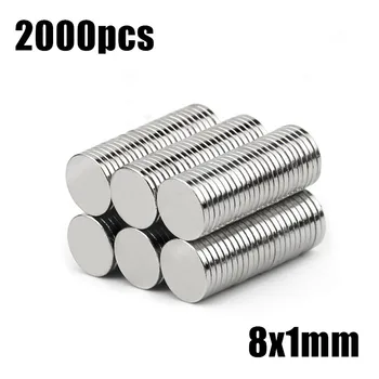 

2000pcs 8x1mm Super Powerful Strong Bulk Small Round NdFeB Neodymium Disc Magnets Dia 8mm x 1mm N35 Rare Earth NdFeB Magnet