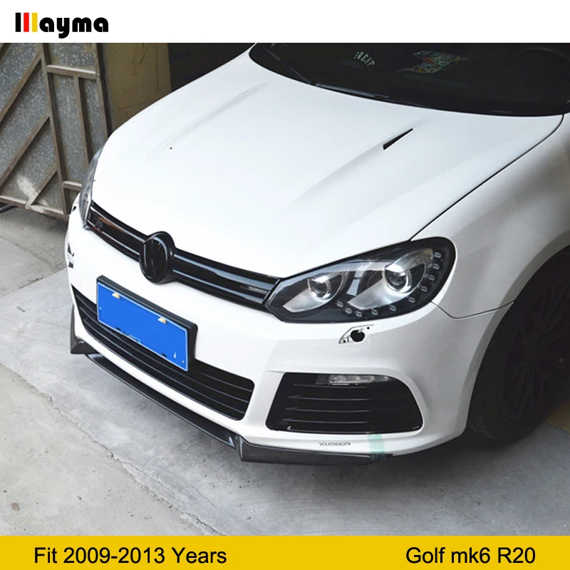 Golf 6 R20 БНР Стиль углеродного волокна передний бампер спойлер для Volkswagen юбка VW Mk6 3