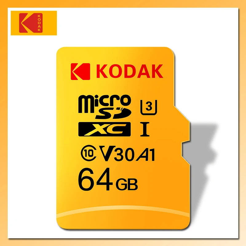 KODAK микро SD карты U1 128 Гб 64 ГБ 32 ГБ оперативной памяти, 16 Гб встроенной памяти, флэш-карта памяти U3 4 K 256 ГБ 512 ГБ cartao de Карта памяти MicroSD Class 10 TF/SD