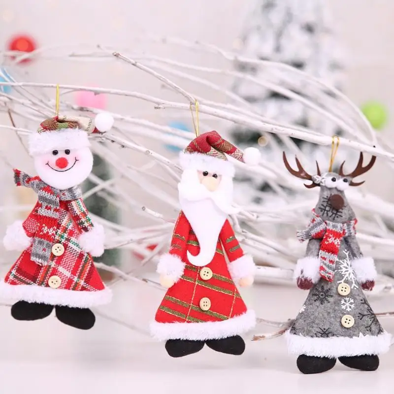

20*10cm New Santa Claus Creative Little Doll Pendant Christmas Tree Hanging Ornaments Party Decoration Home Decor Kids Gift