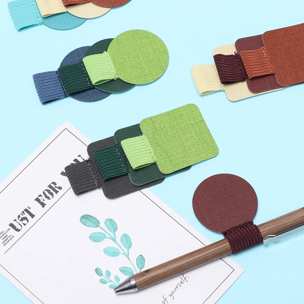 Pen holder Self-adhesive Pen Holder PU Leather Pen Clip Elastic Loop for Notebook Journals calendars Clipboards