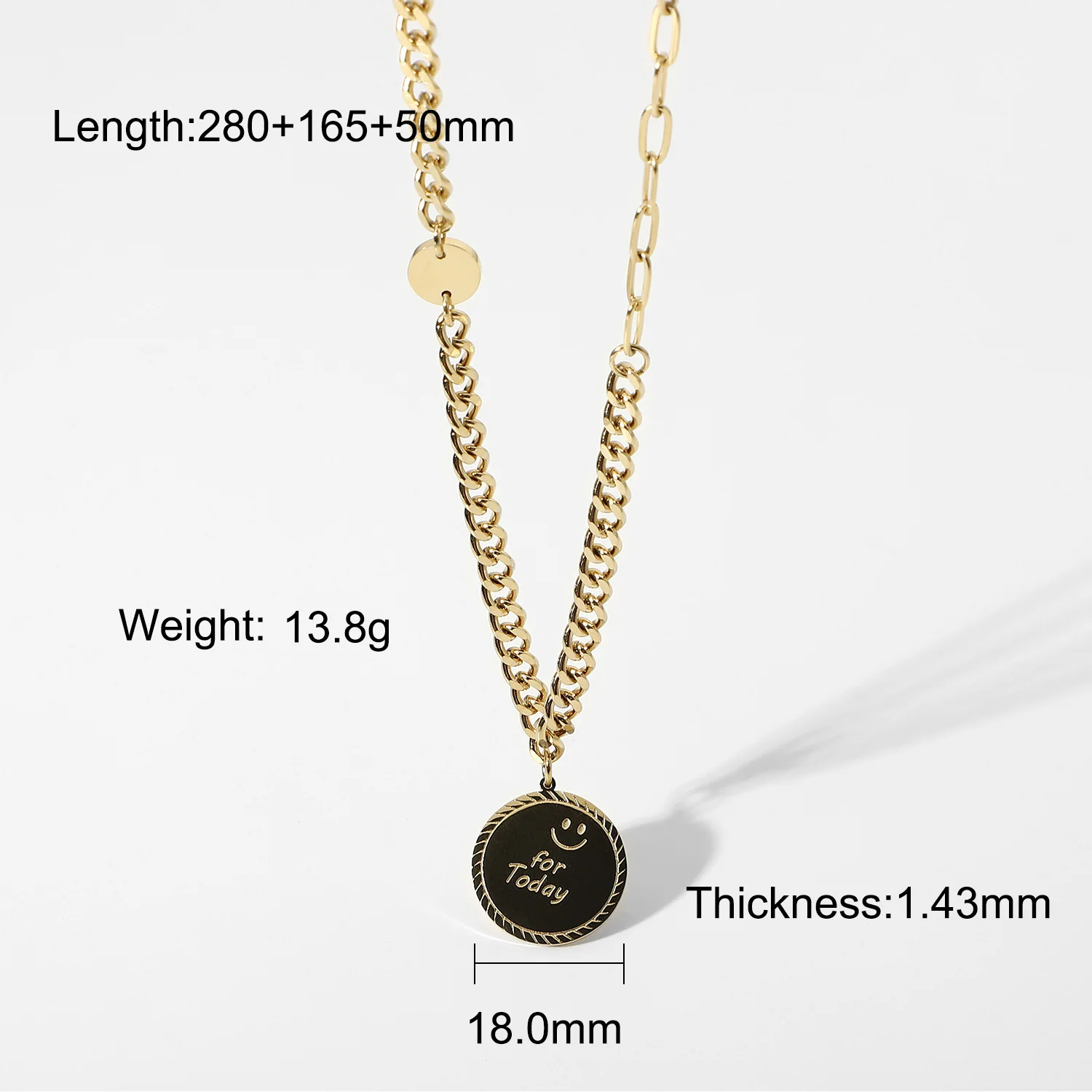 Cute Fun Double-sided Rotating Smiley Face Pendants & Necklace Women Simple Design Gilded Smiling Faces Choker Jewelry Gift