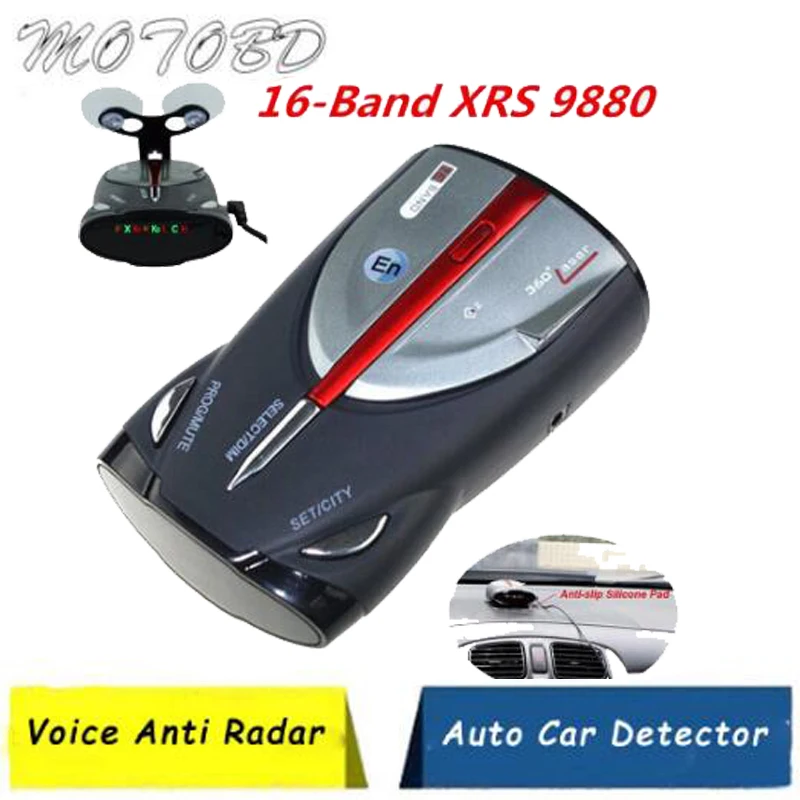 

12V 16-Band Cobra XRS 9880 Laser Anti Radar Car Detector 360 Angel Led Display Support English And Russian Voice