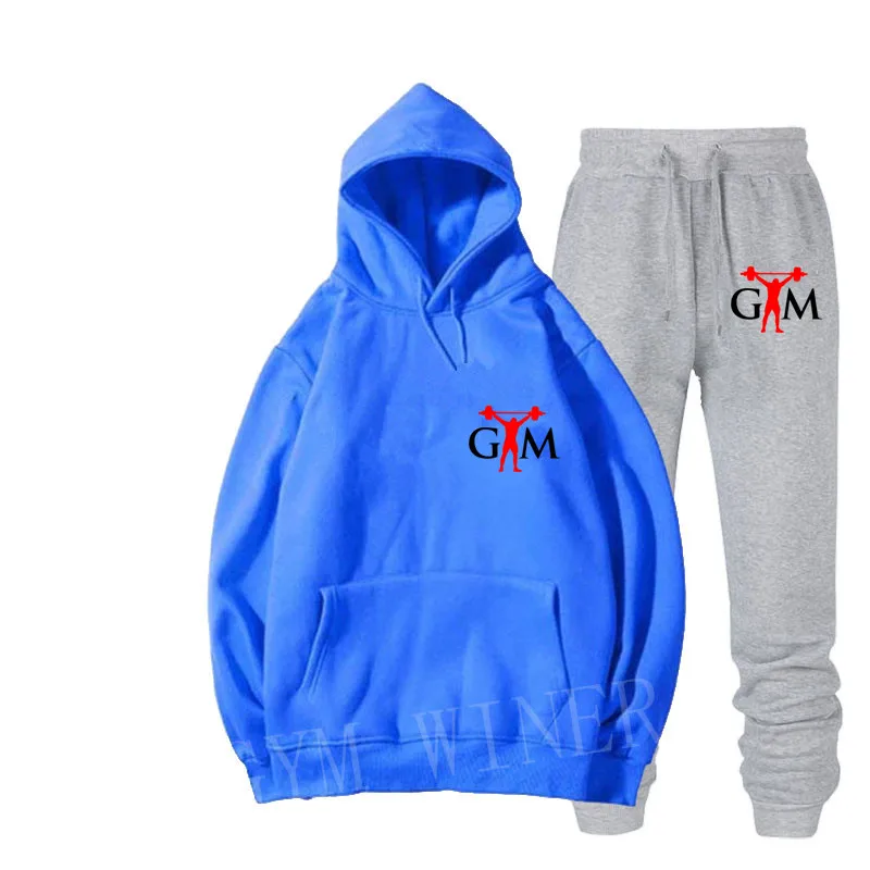 New GTM Brand Tracksuit Men Thermal Men Sportswear Sets Fleece Thick Hoodie+Pants Sporting Suit Casual Sweatshirts Sport Suit