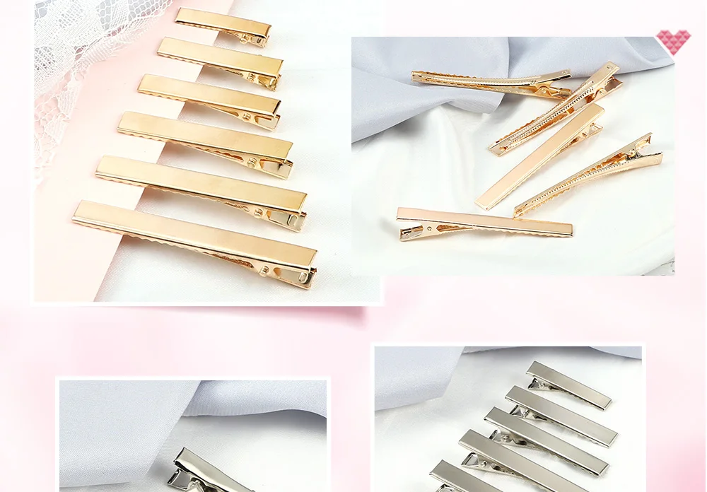 pearl hair clip 30Pcs/Set Gold Silver Color Hair Clip Basic Shiny Metal Alligator Hairpins DIY Hair Accessories For Women Girl Hairdressing Tool pink hair clips