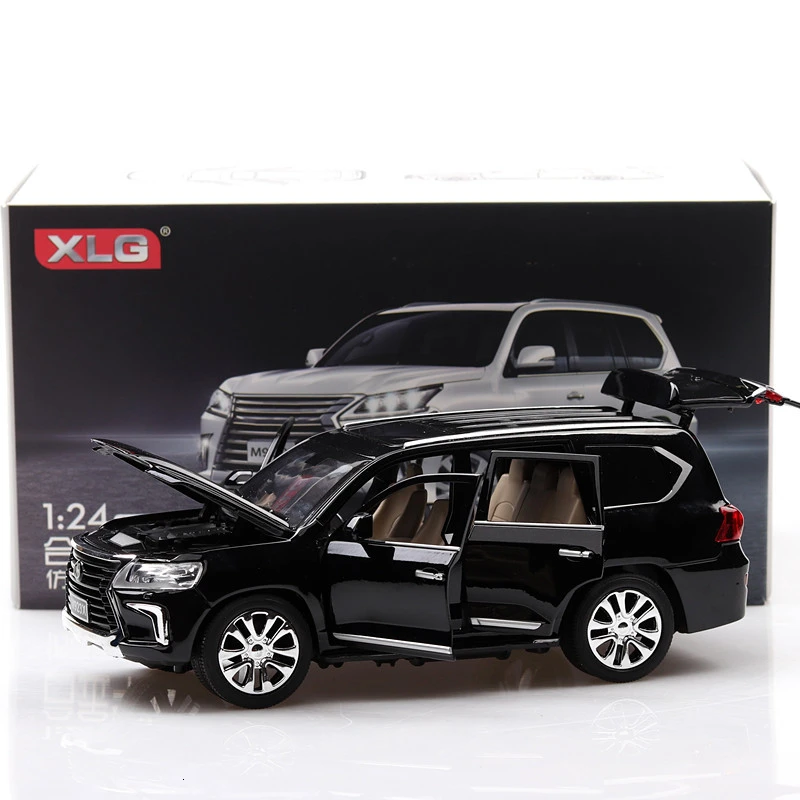 1:24 LX570 автомобилей горячего колеса Модель автомобиля металлический корпус двери можно открыть музыкальная с подсветкой машина литья под давлением игрушка - Цвет: Black NO BOX