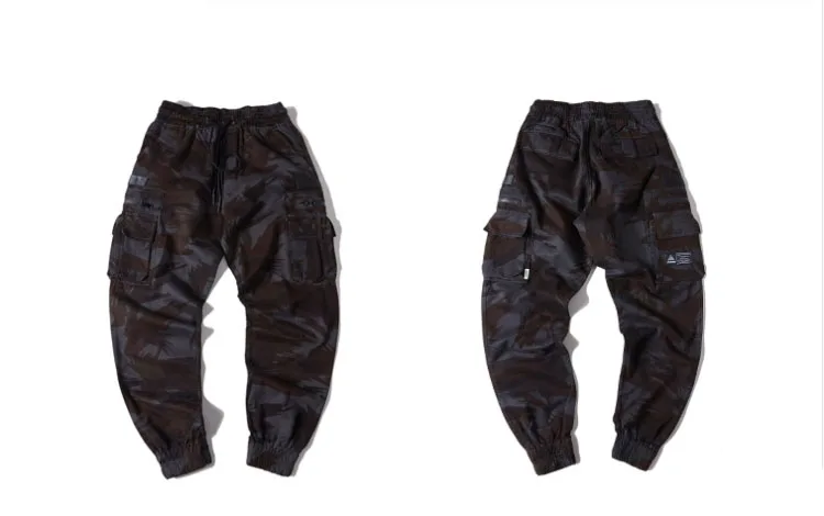 dark camo Мужские джоггеры камуфляжные боковые карманы Свободные стильные мужские спортивные штаны модные уличные повседневные штаны - Цвет: dark camo