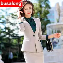 Осенний Fmasuth элегантный костюм с рюшами для офиса, костюм с юбкой, Осенний блейзер с длинными рукавами, куртка+ юбка, 2 предмета, Женский костюм с юбкой для работы