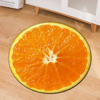 

Fruit Round Carpet Polyester Office Chair Floor Mats Door Rugs Foot Blanket Worship Mat