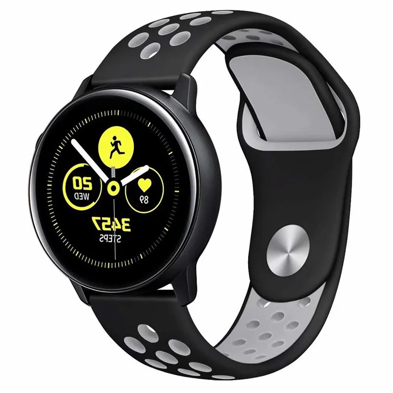 Мягкий спортивный силиконовый ремешок для samsung Galaxy Watch Active 2 40 мм 44 мм сменный ремешок браслет умный ремешок для часов