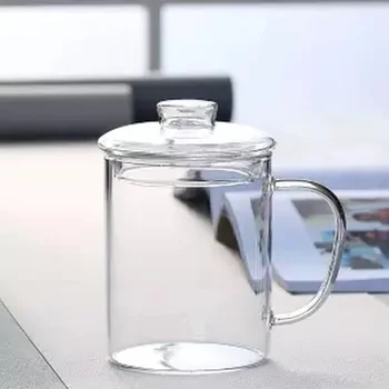 

Super Large Capacity Glass Cup High Temperature Water Cup with Lid Tea Cup Creative Nostalgic Revolution Large Tea Mug Kettle