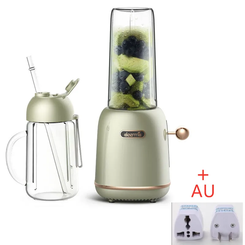 whit AU Plug Xiaomi Deerma электрическая соковыжималка блендер 500 мл многофункциональный портативный фруктовый овощной сок чашка-миксер смузи детское питание - Цвет: whit AU Plug