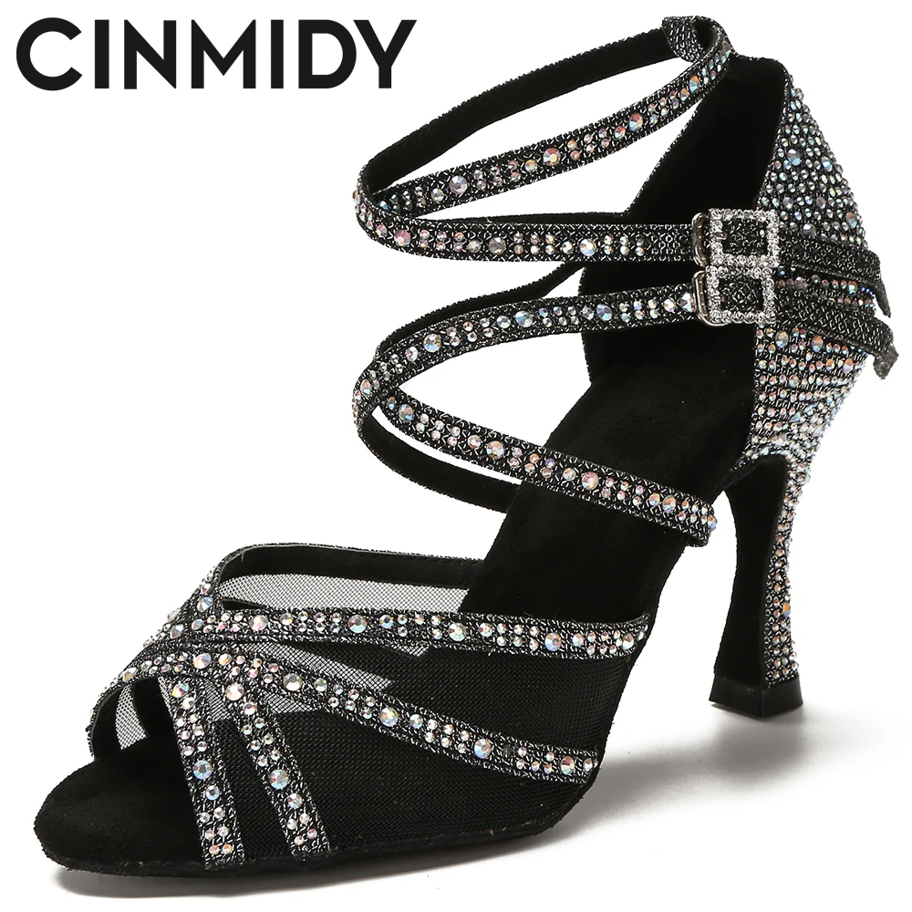 Dance Shoes Women Latin Dance Shoes Rumba Samba Ballroom Party Ladies Dancing Heels Wedding Shoes