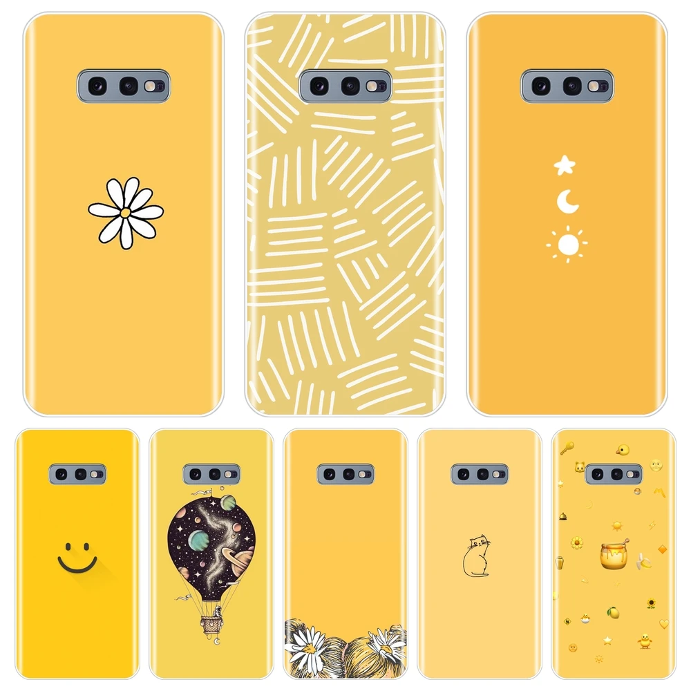 Желтый кот девушка звезда задняя крышка для samsung Galaxy S10E S10 Plus 5G Мягкий силиконовый