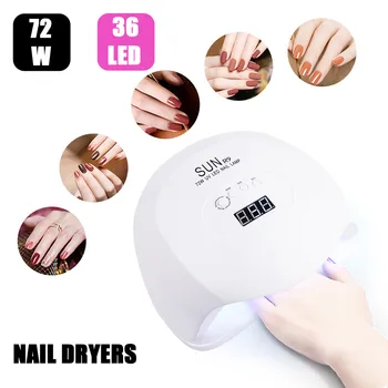 

Nail Dryer 72w Led Uv Lamp Curing All Gel Polish Drying Uv Gel Fingernail Toenail Gel Curing Machine Nail Art Salon Tool New