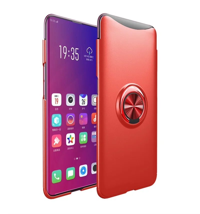 Для samsung Galaxy A80 чехол бизнес-чехол для телефона с кольцевым магнетизм держатель телефона задняя крышка для samsung Galaxy A80 SM-A805F Coque - Цвет: Red