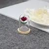 1pc 1:12 Dollhouse Miniature Decor Flower Display Glass Display Bell Jar With Wood Base Dollhouse Decoration Accessories 15 Size 6