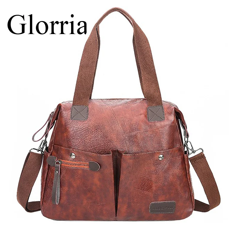 Multi-pocket Casual Large Capacity Women Tote Shoulder Bag PU Leather Ladies Handbag Messenger Bag Soft Shopping Crossbody Bags