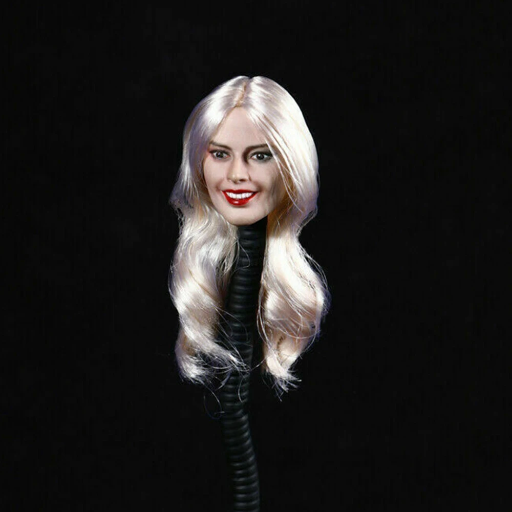 Модель 1/6, DSTOYS, D-010, женская голова клоуна, Гарри Куинн, серебряная длинная голова, скульптурная резная игрушка F, 12 дюймов, бледная кожа, женское тело