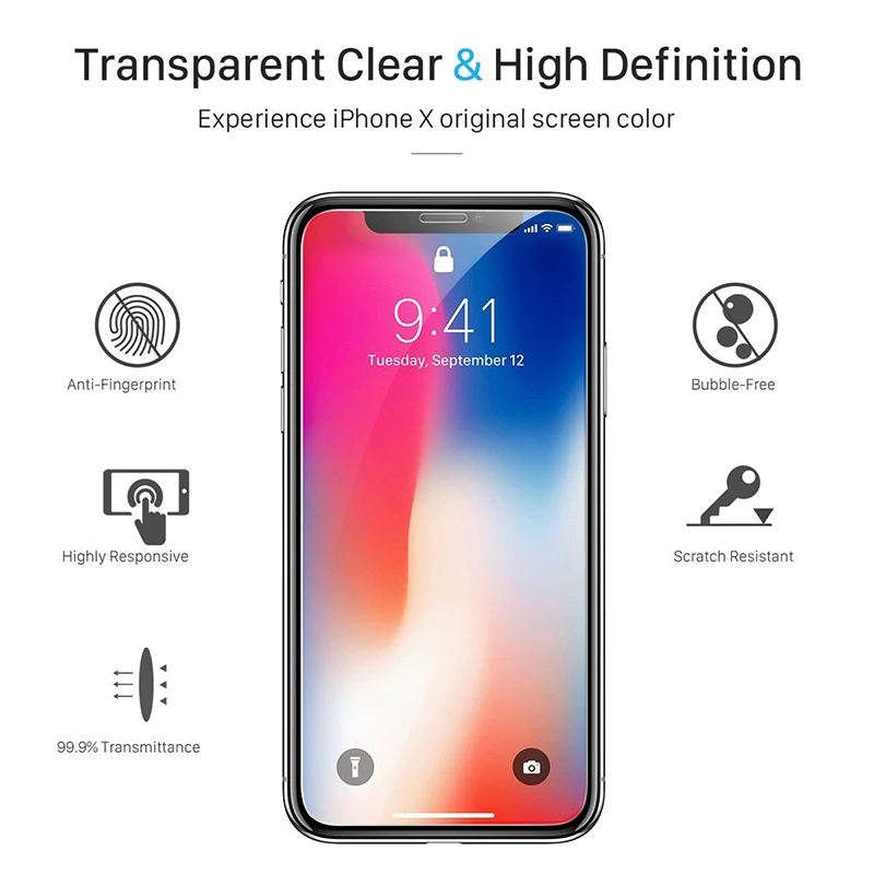 Защитное стекло закаленное 9H HD для iPhone 11 Pro Max/7/8/6/6S Plus/5/6/SE/X/XR/Xs|Защитные стёкла и